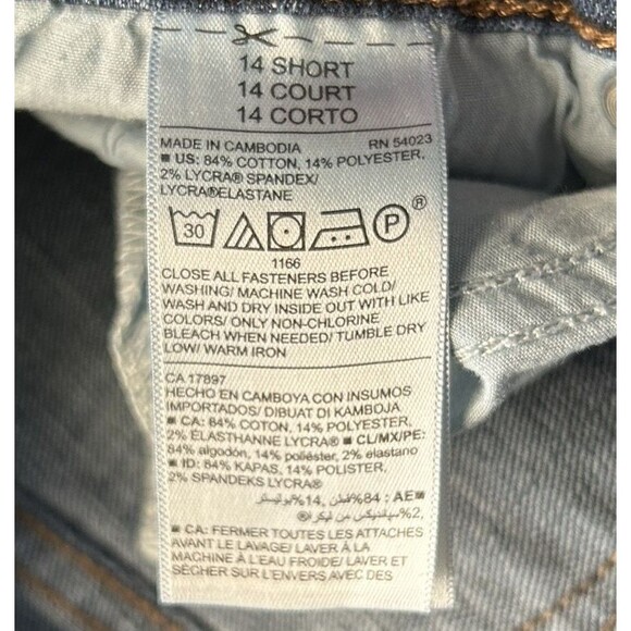 Old Navy Womens Jeans 14 Short Cigarette Curvy Skinny Blue Stretch Whiskered - Picture 7 of 9